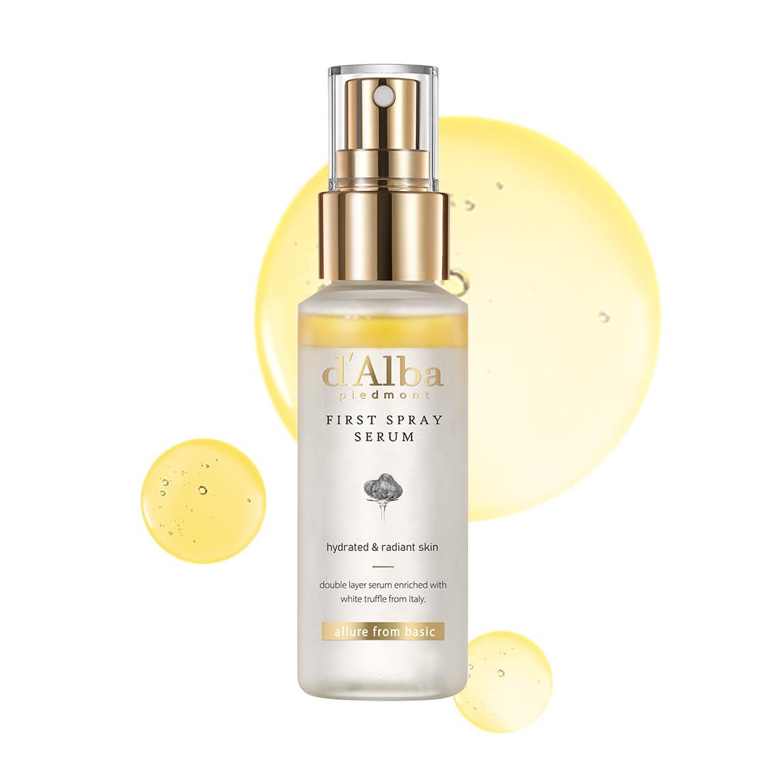 dalba Piedmont Italian White Truffle First Spray Serum Vegan Skin Care Hydrating Face Moisturizer Glow Serum for Radiant Skin Non Comedogenic All In One Mist Korean Skin Care (1.69 fl oz.)