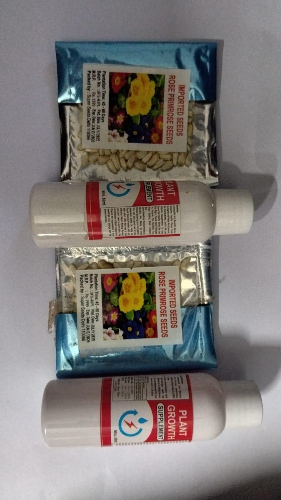 Rose Primrose Seeds With Plant Growth Supplement (Pack of 2)